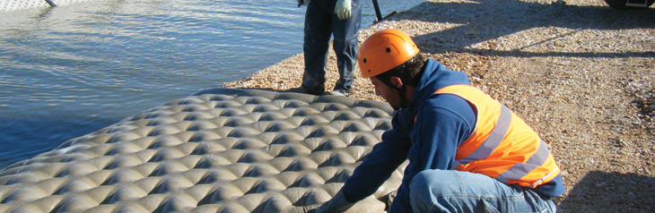 Encofrado textil para controlar la erosión